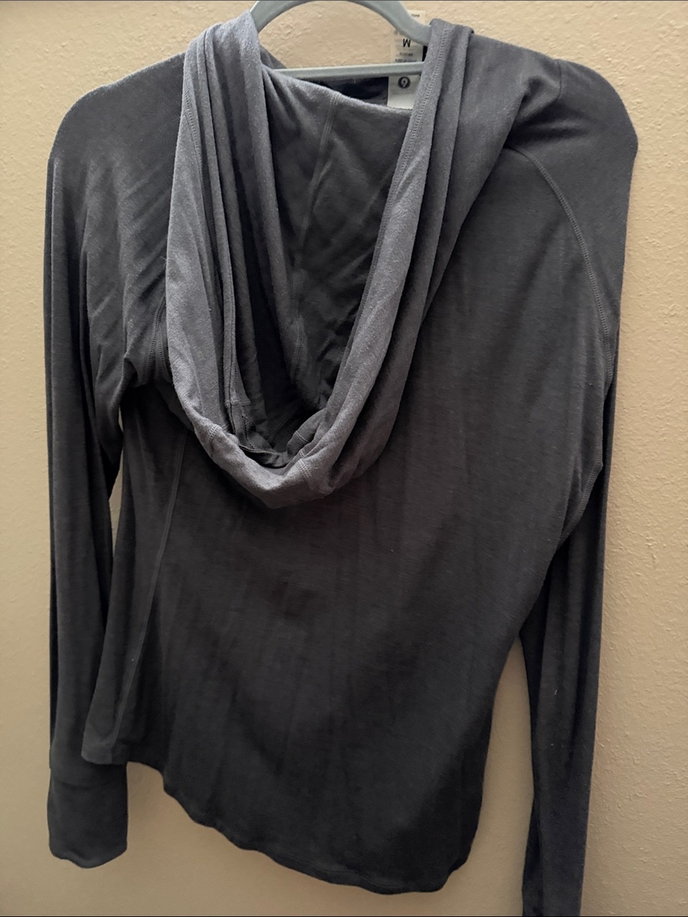 Mono B Women's Dark Charcoal Lightweight Hooded Pullover - Picture 4 of 5